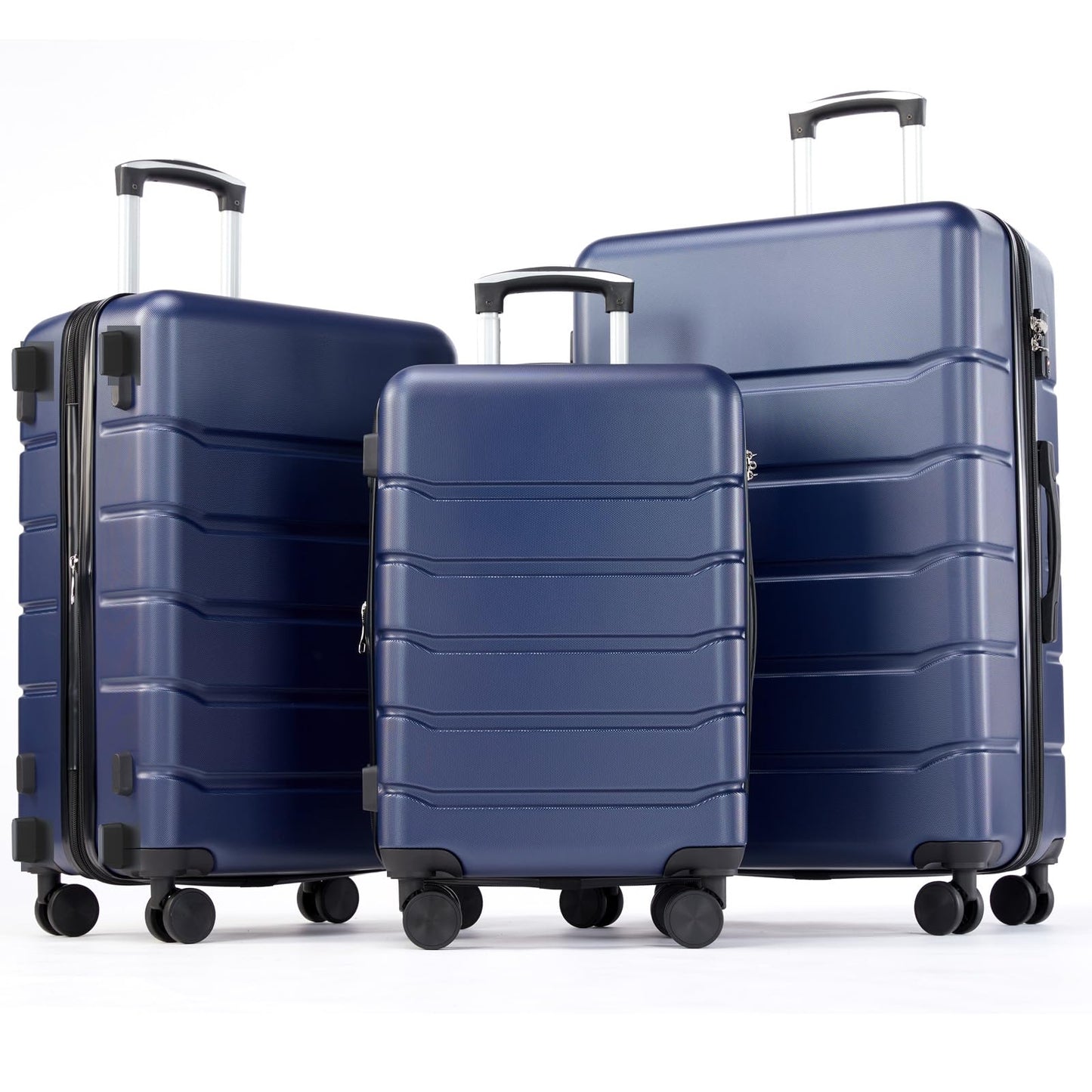 3-teiliges Hartschalen-Kofferset mit TSA-Schloss, Blau 3-Piece Set (20/24/28)