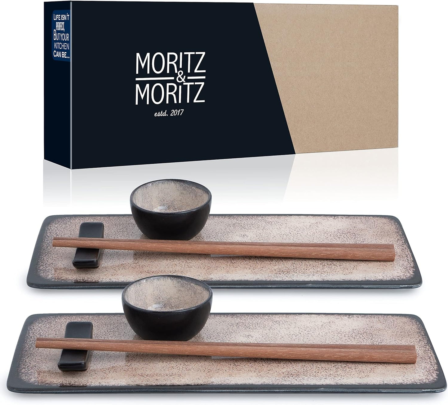 Sushi-Set, Beige 10-tlg Sushi Set