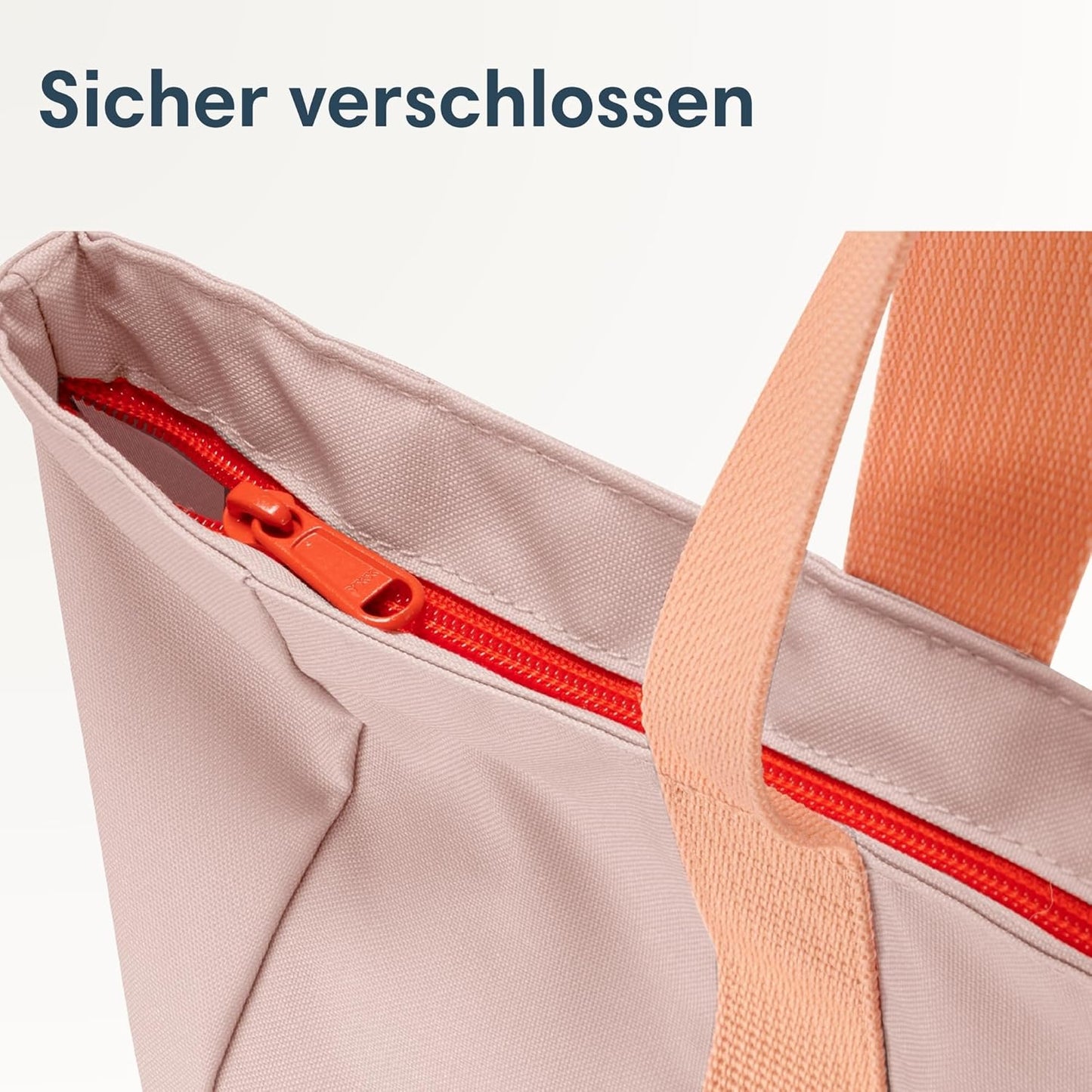 Strandtasche mit Reissverschluss für Damen & Herren, Peach - Rose
