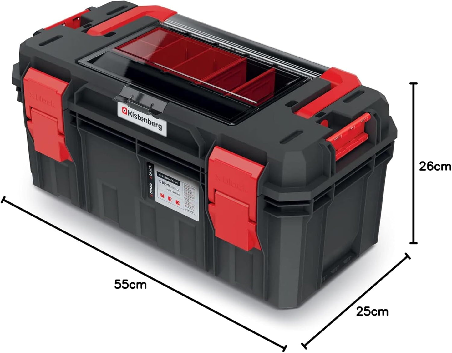 Werkzeugkiste mit Organizer, 55 x 25 x 26,4 cm