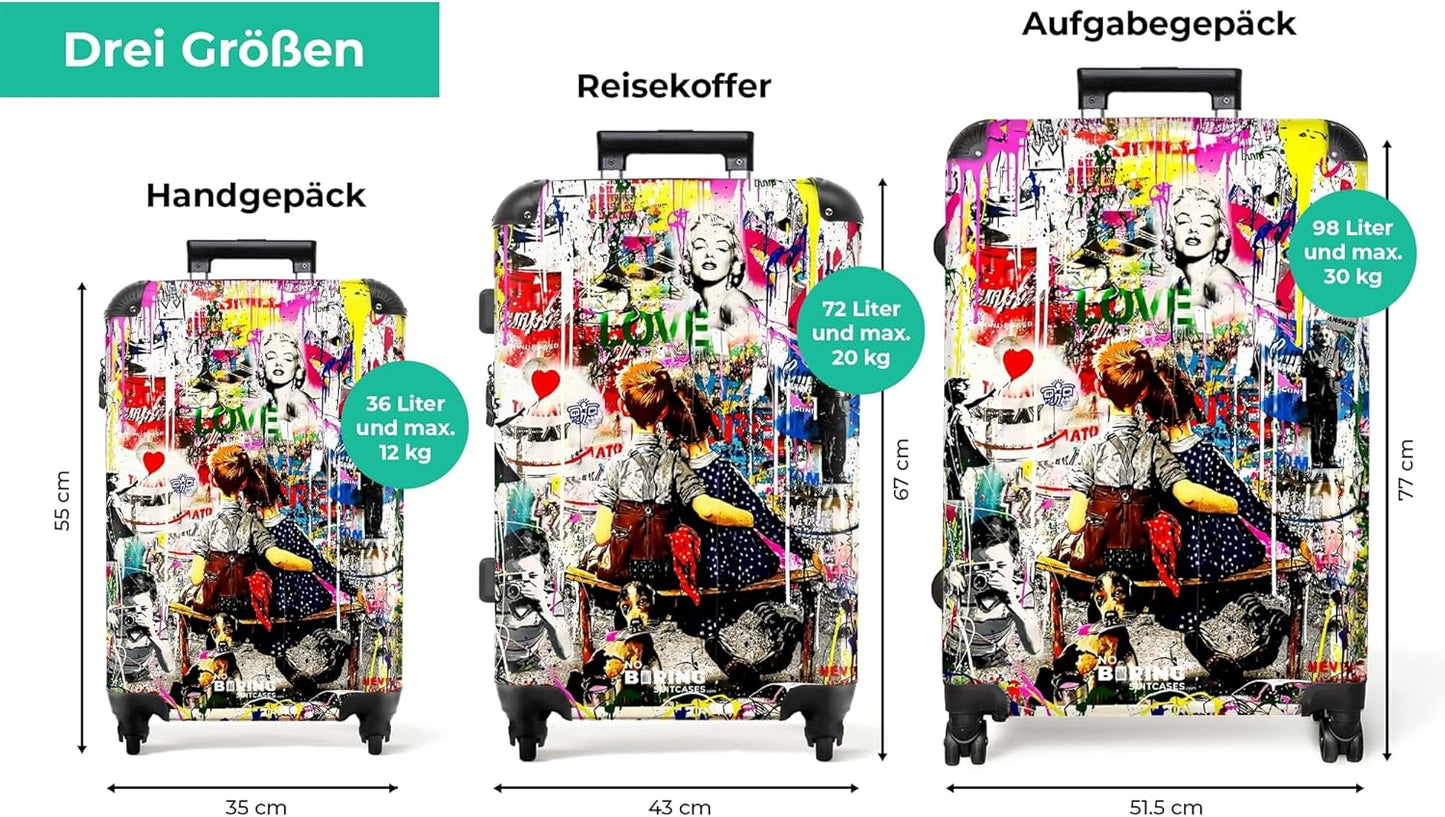 Grosser Hartschalenkoffer mit Rollen (77 cm), Kunst L
