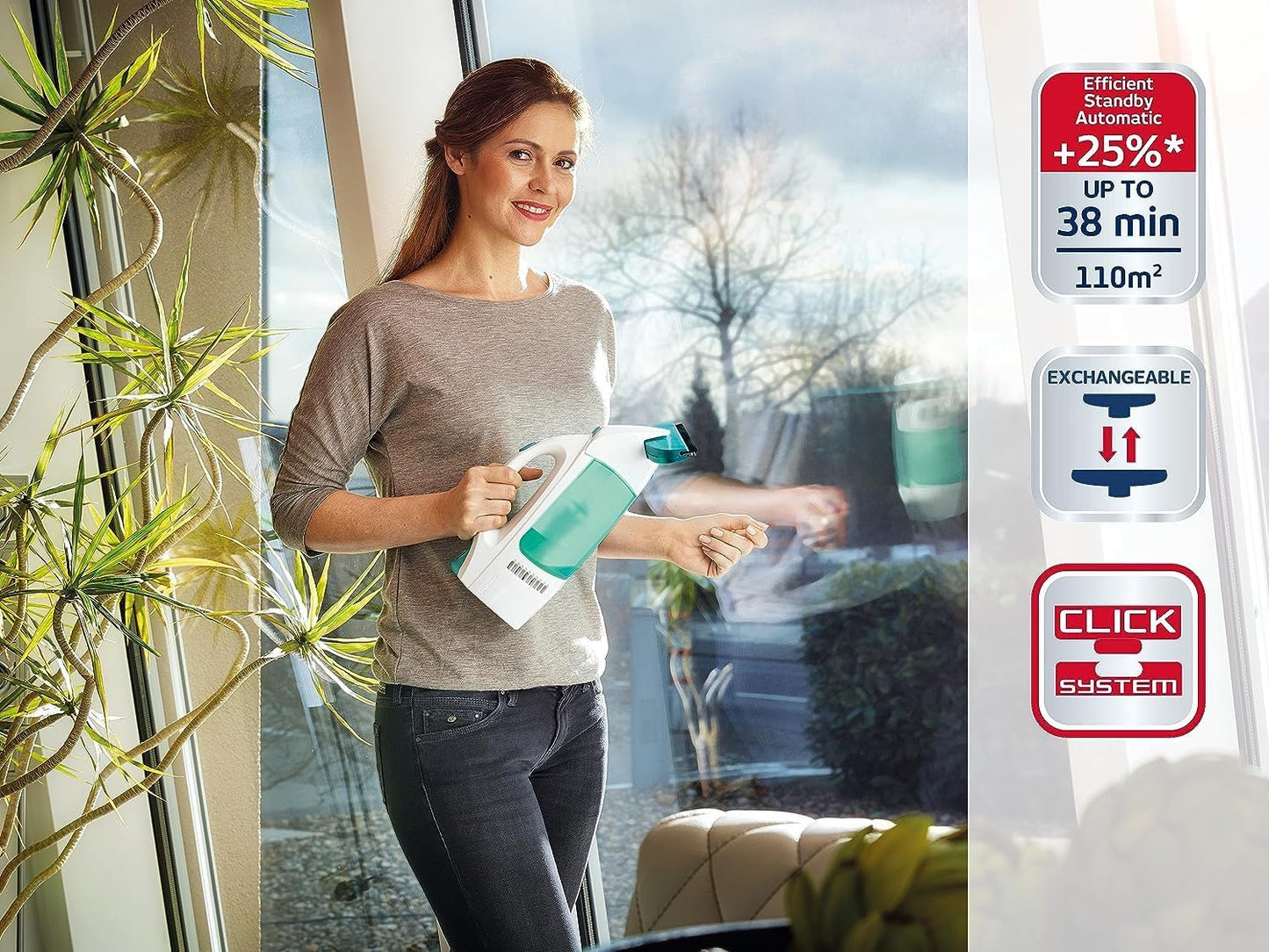 Set Fenstersauger Dry & Clean mit Stiel, Fenstersauger mit Stiel