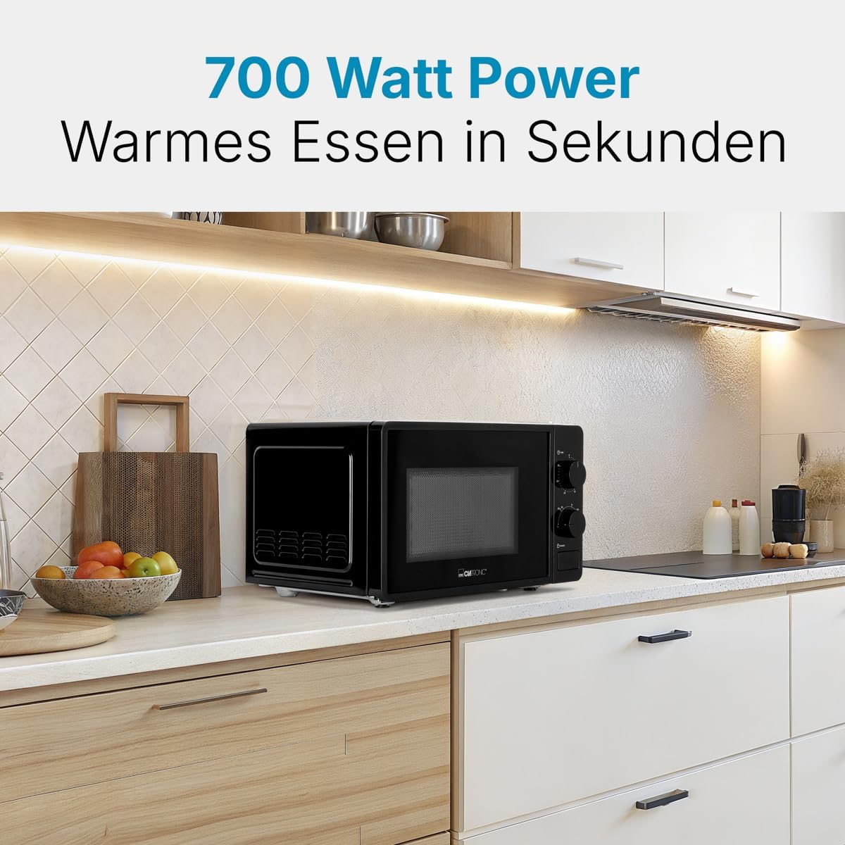 MW 791 Mikrowelle mit Timer und Drehteller, Schwarz