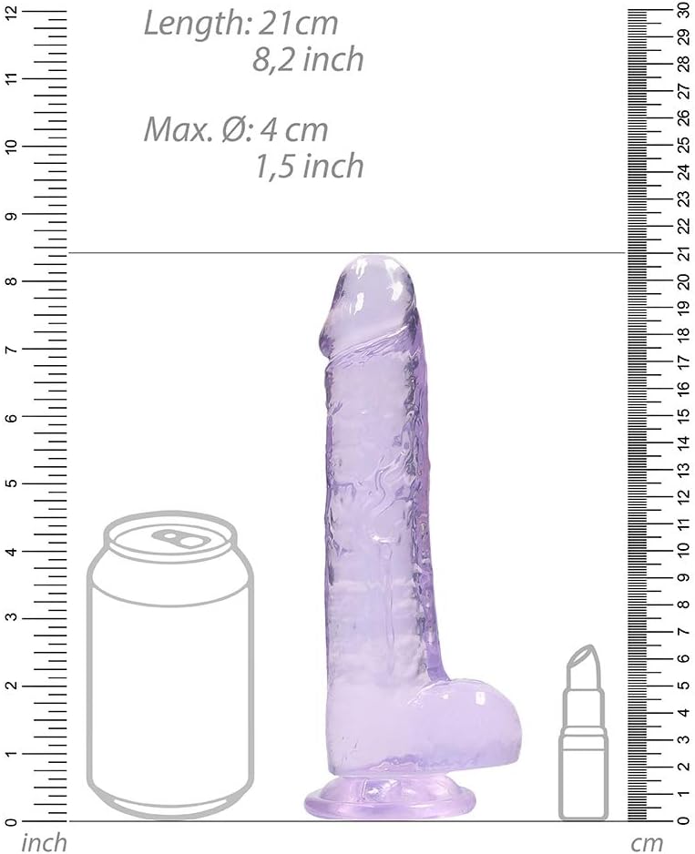Crystal Clear Dildo REA092, Purple 8