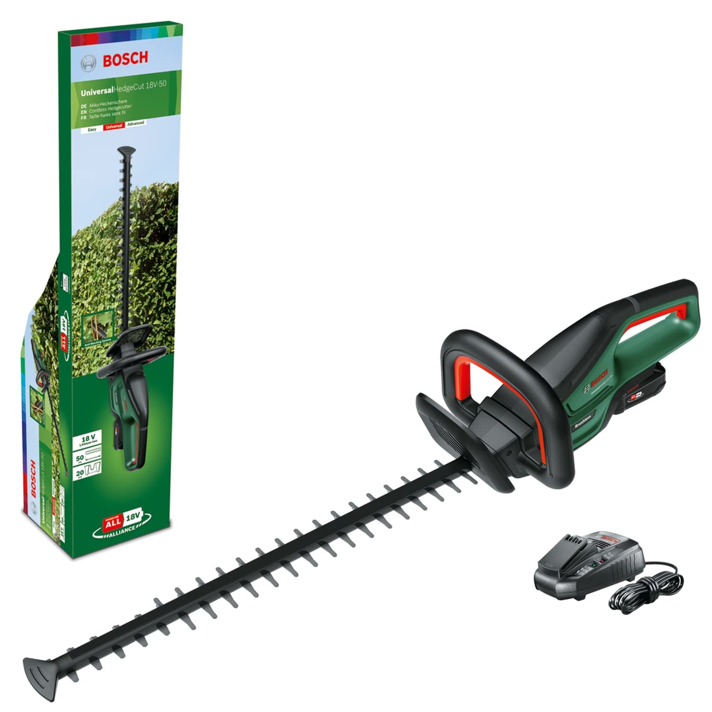 Akku-Heckenschere UniversalHedgeCut 18V-50, Heckenschere | 1 Akku, Neues Design | Classic Green