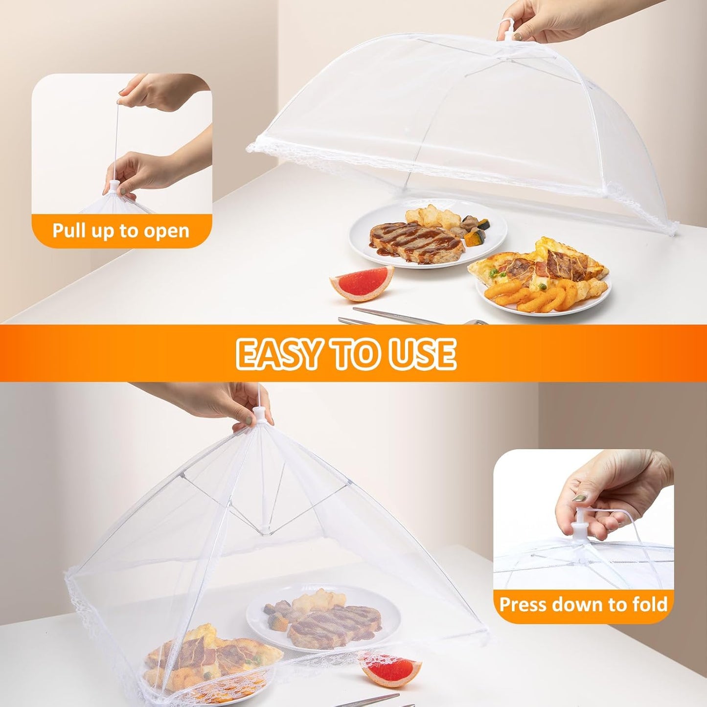 Pop-Up Lebensmittel-Abdeckhaube, 6er-Set
