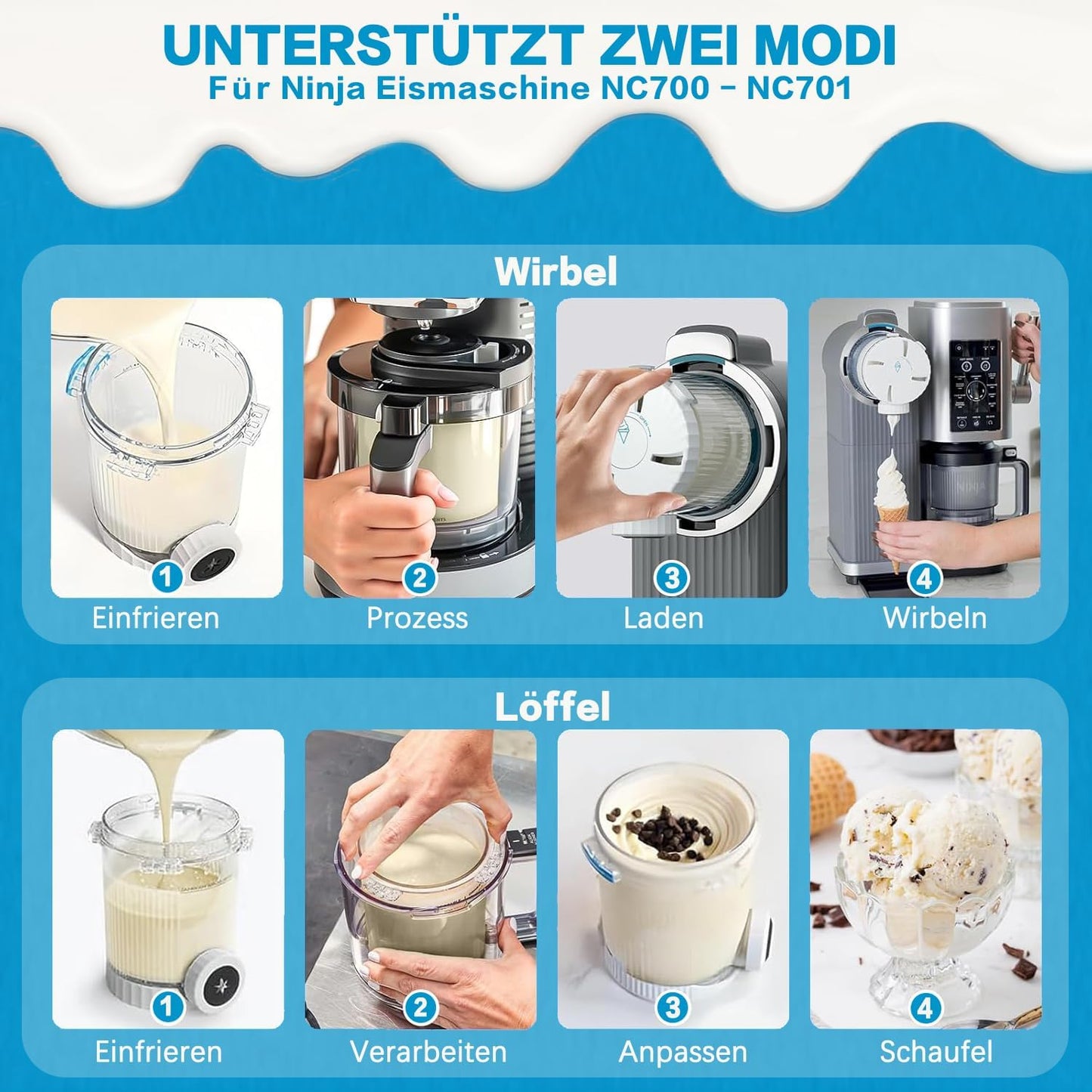 Eisbehälter-Set für Ninja Creami