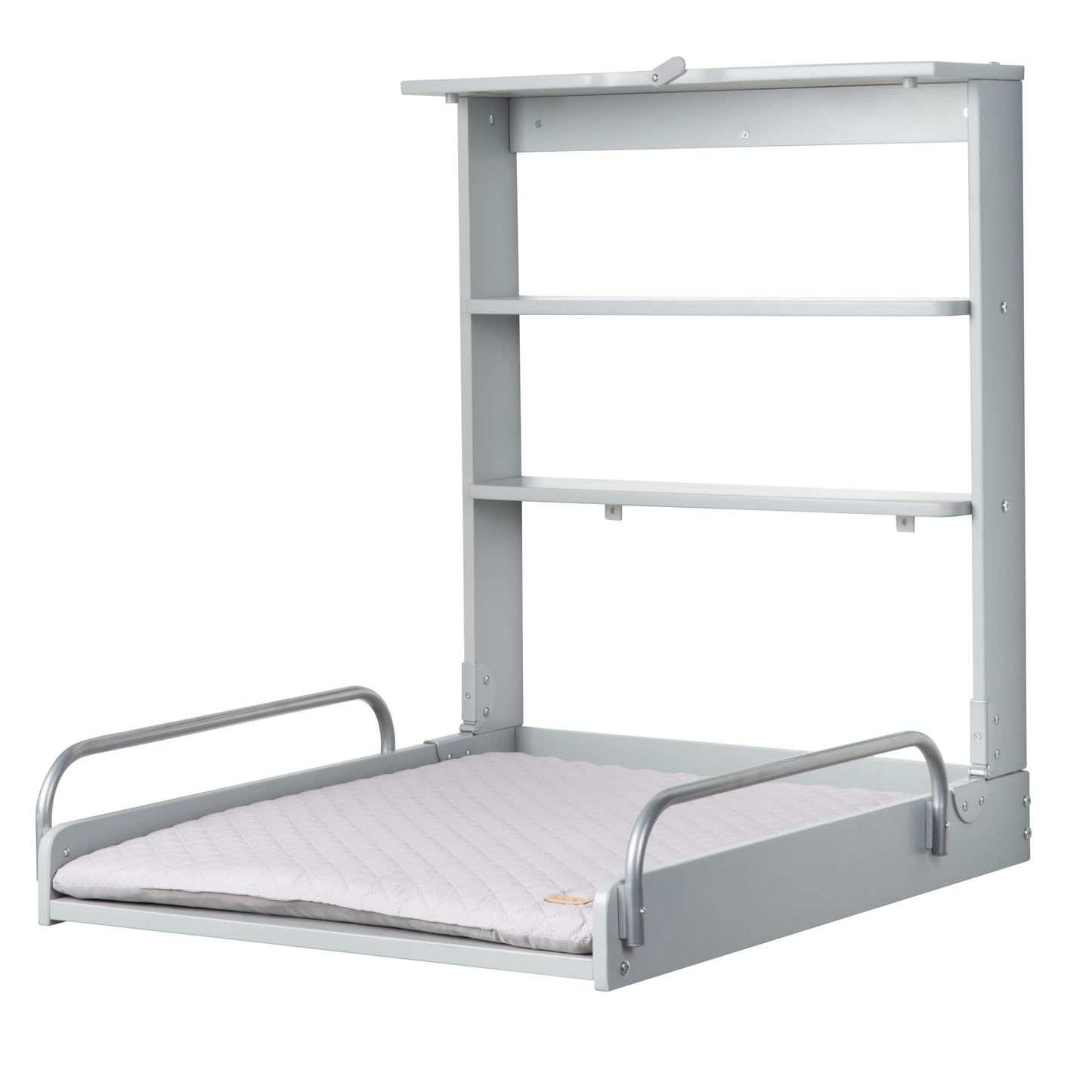 Klappbares Wandwickelregal mit Wickelauflage, Taupe
