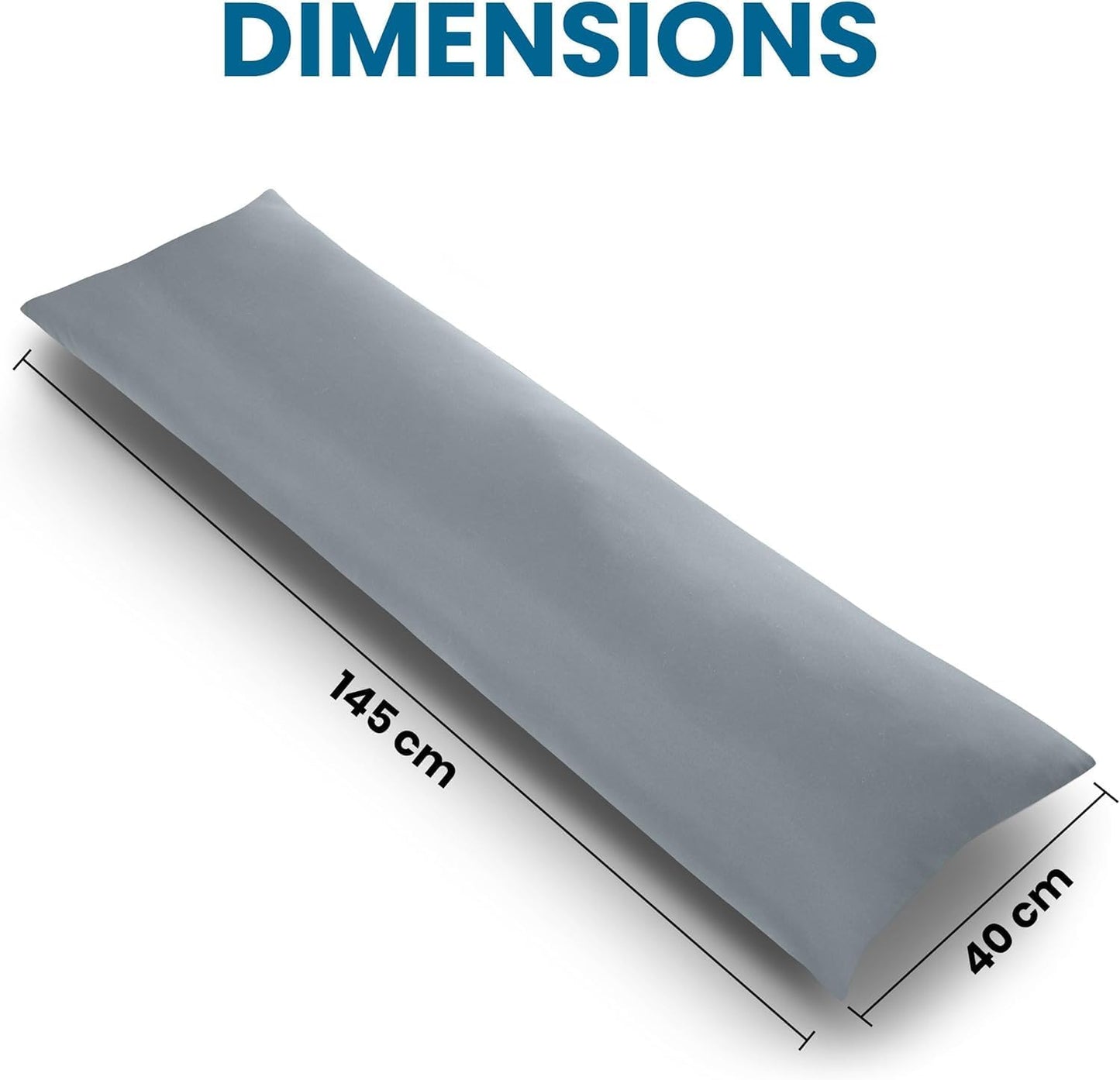 Schwangerschafts- und Seitenschläferkissen (40x145 cm), 40x145 cm Grau