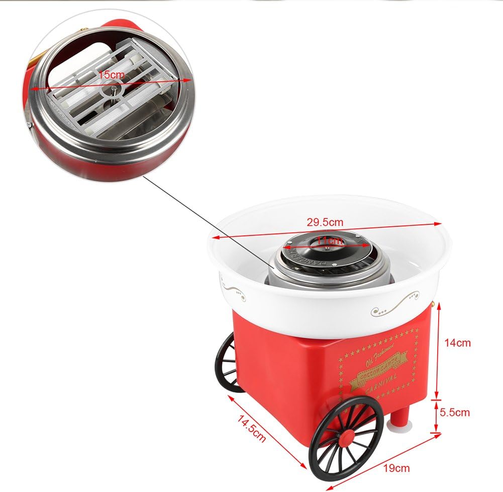 Zuckerwattemaschine mit Zubehör, A-rot.