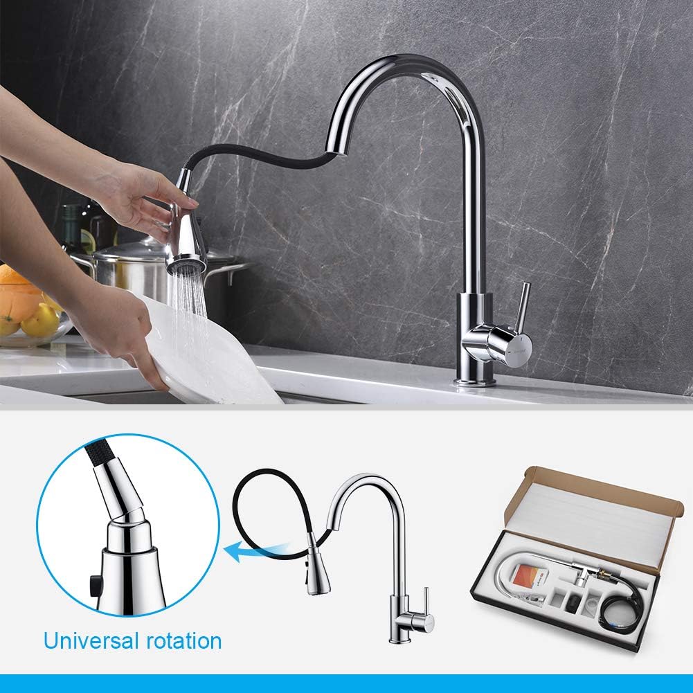 Mischbatterie-Küchenarmatur, Silber