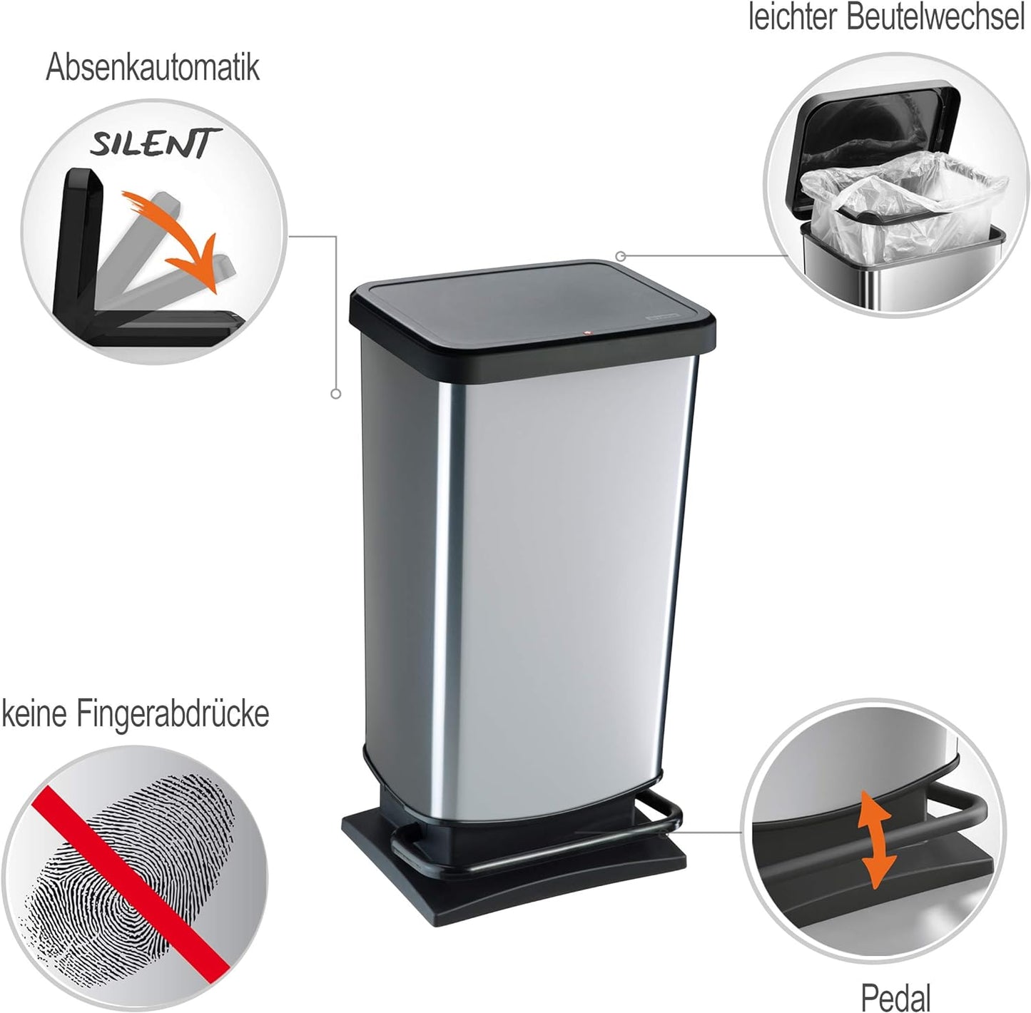 Paso Mülleimer, Mülleimer, Silber