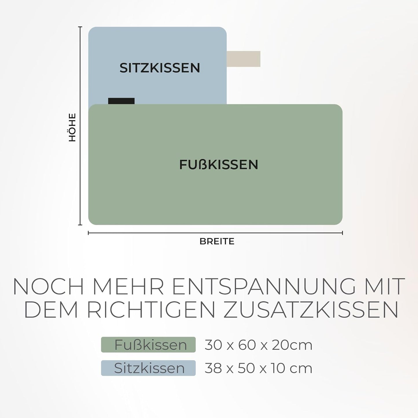 Badewannen-Fusskissen für entspanntes Baden, Beige Fußkissen