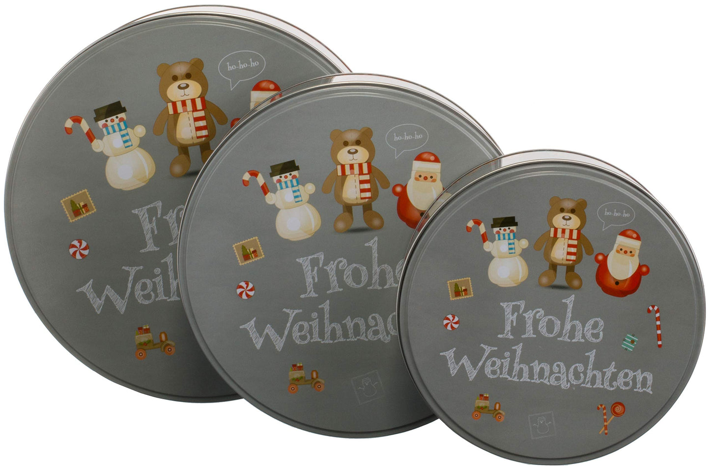 3er-Set Plätzchendosen, Frohe Weihnachten