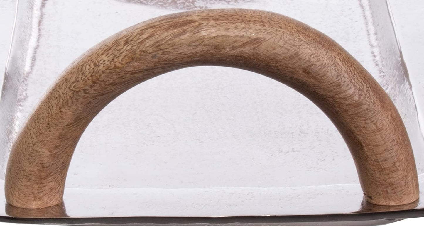 Serviertablett mit Holzgriffen, 40 x 20 cm, 40x20 cm Silber