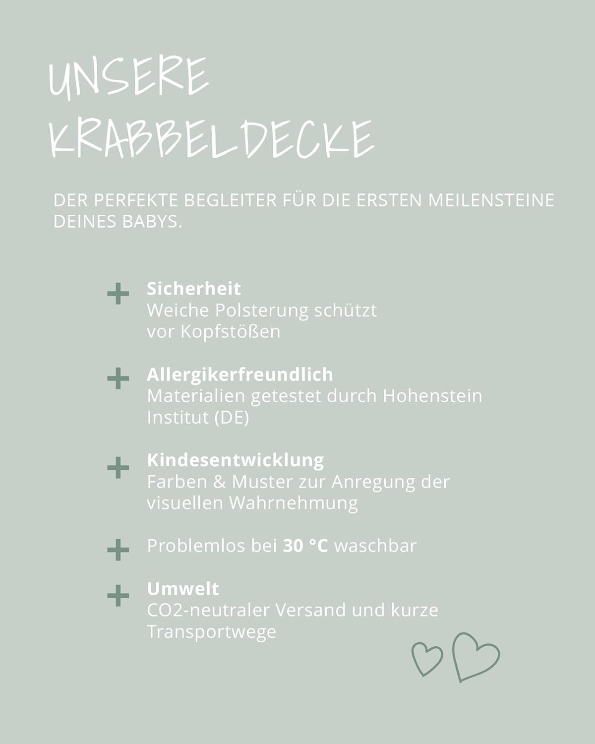Krabbeldecke, Classic Grün 100 x 100 cm