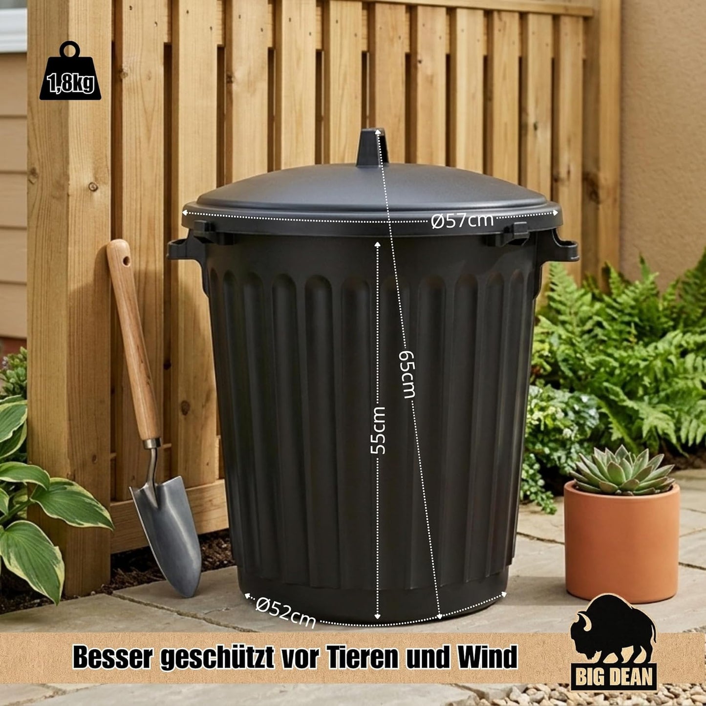 Mülltonne mit verschliessbarem Deckel