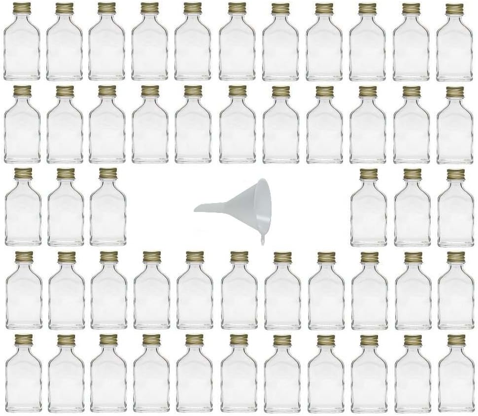 50 Stück Mini-Glasflaschen mit Schraubverschluss, 50 Stück|20 ml