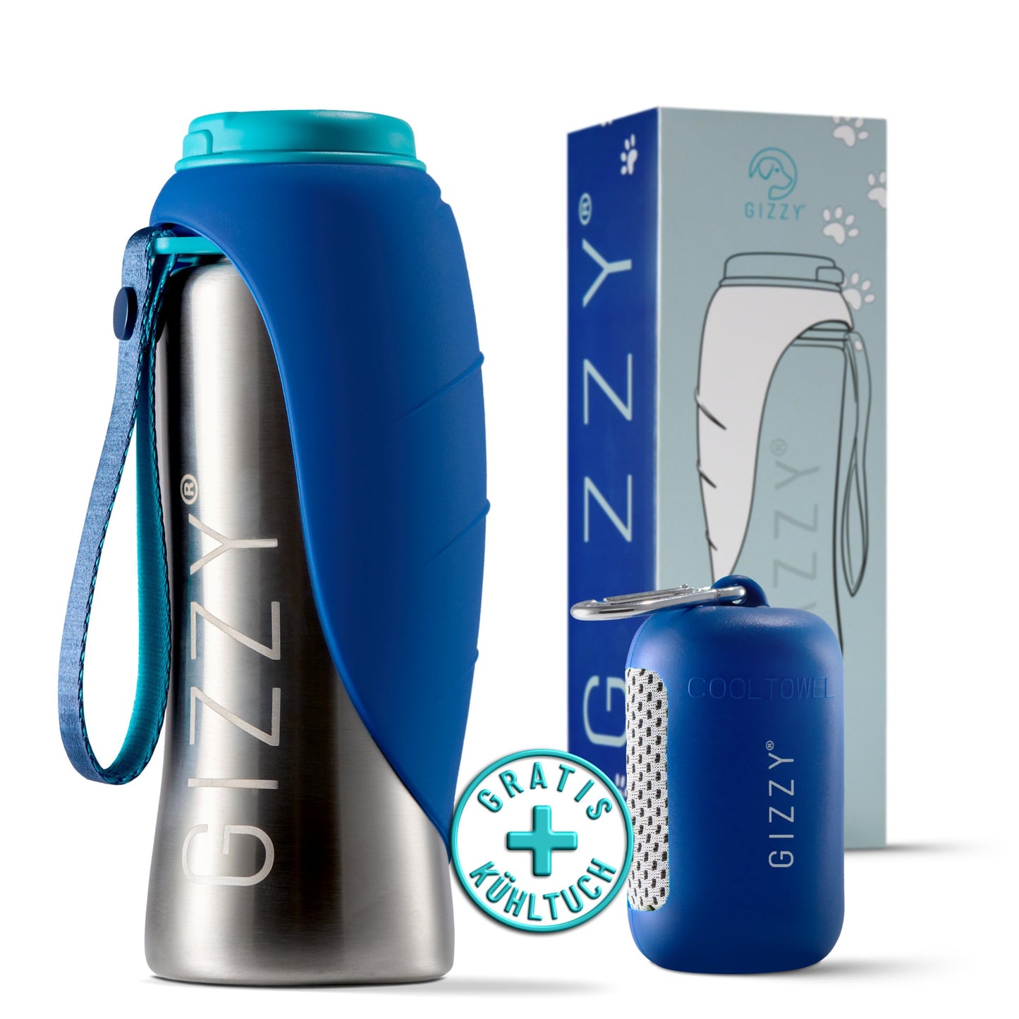 Trinkflasche für Hunde für unterwegs, Ozeanblau 500 ml