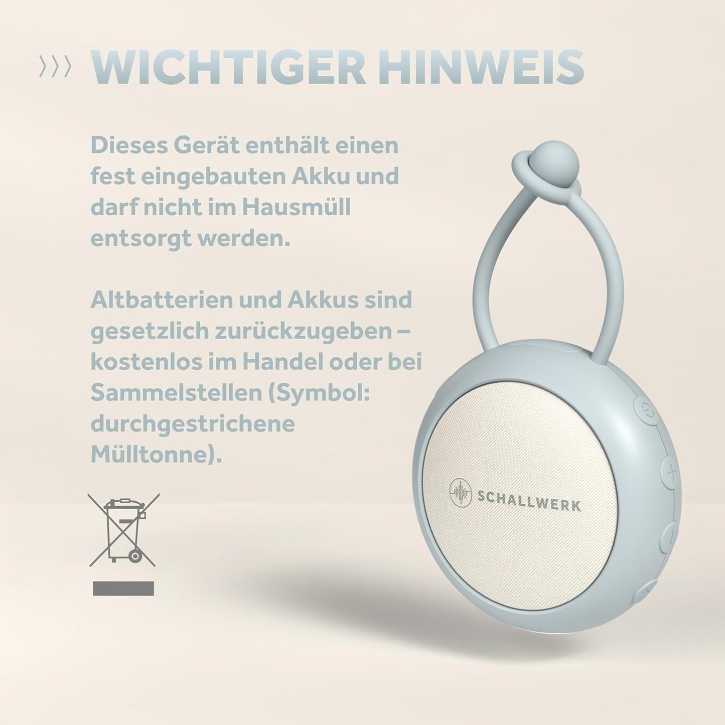 White Noise Machine mit Naturgeräuschen & Nachtlicht, Stone Grey