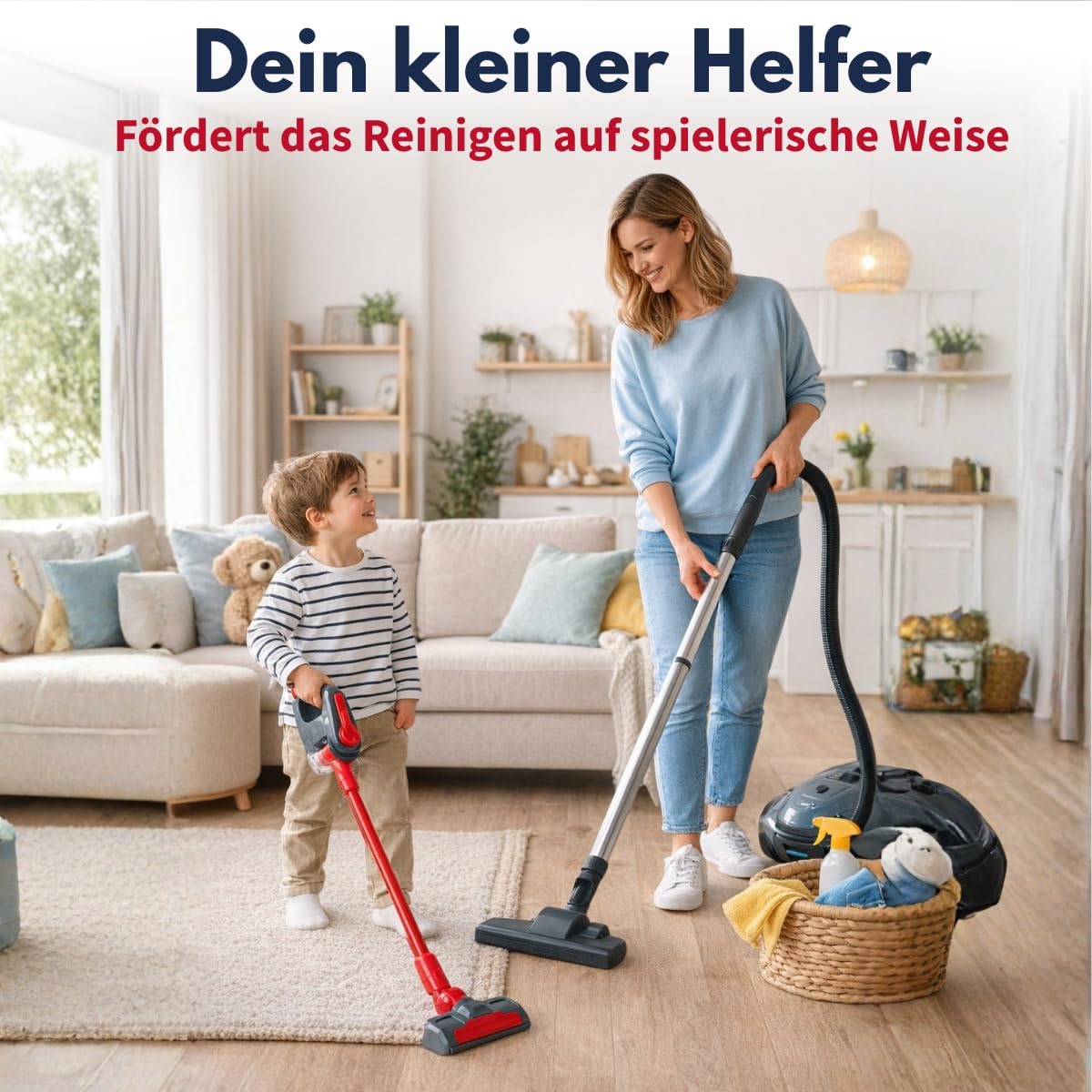 Kinderstaubsauger mit Saugfunktion, Staubsauger 3-in-1