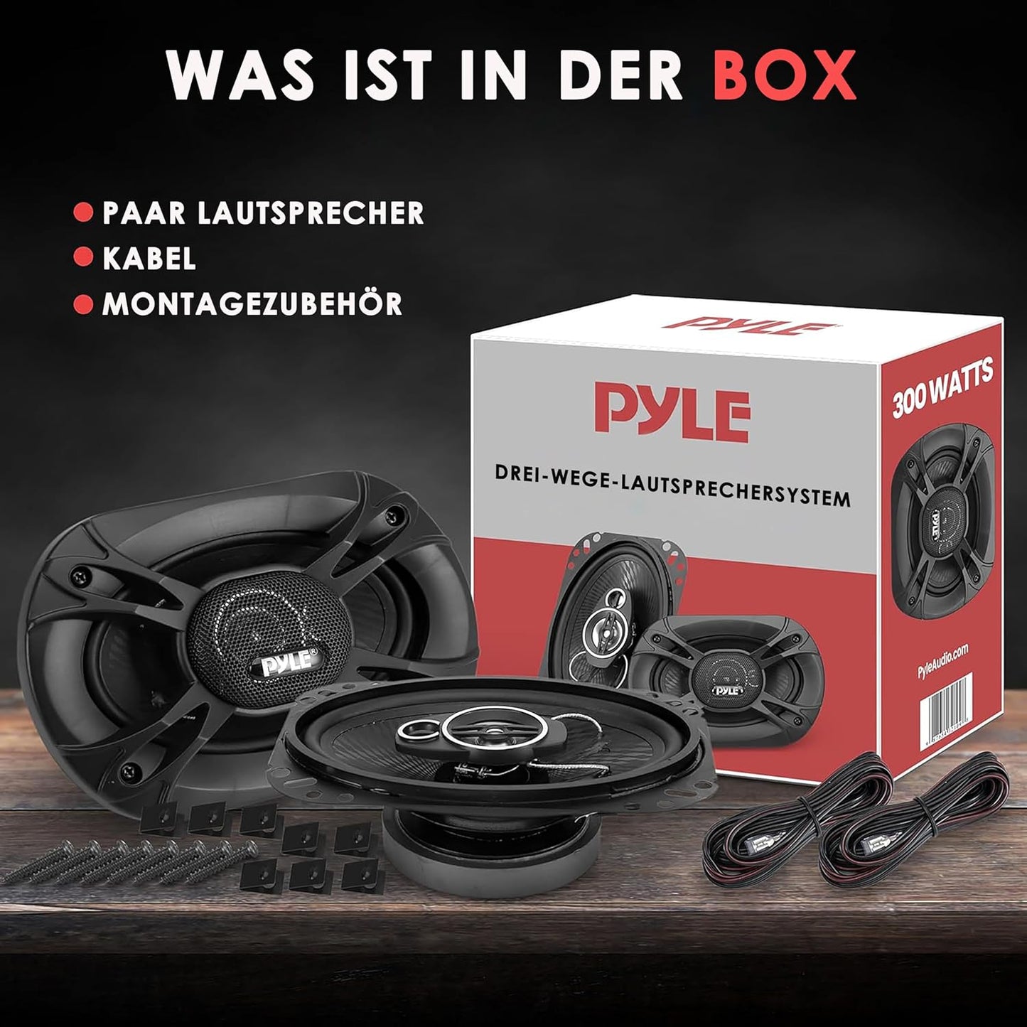 3-Wege Auto-Lautsprecher Set PL4163BK, 4 x 6 Inch