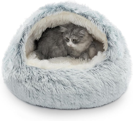 2 in 1 Kuschelbett und -höhle, Grau