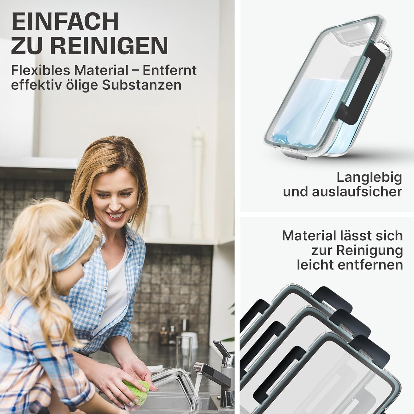 2er-Set Glasbehälter für Airfryer, 1040ml | 2er Set