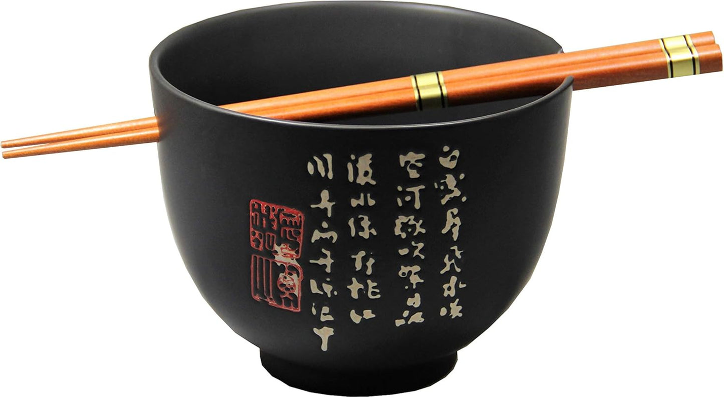 Soba- und Reisschalen-Set mit Essstäbchen