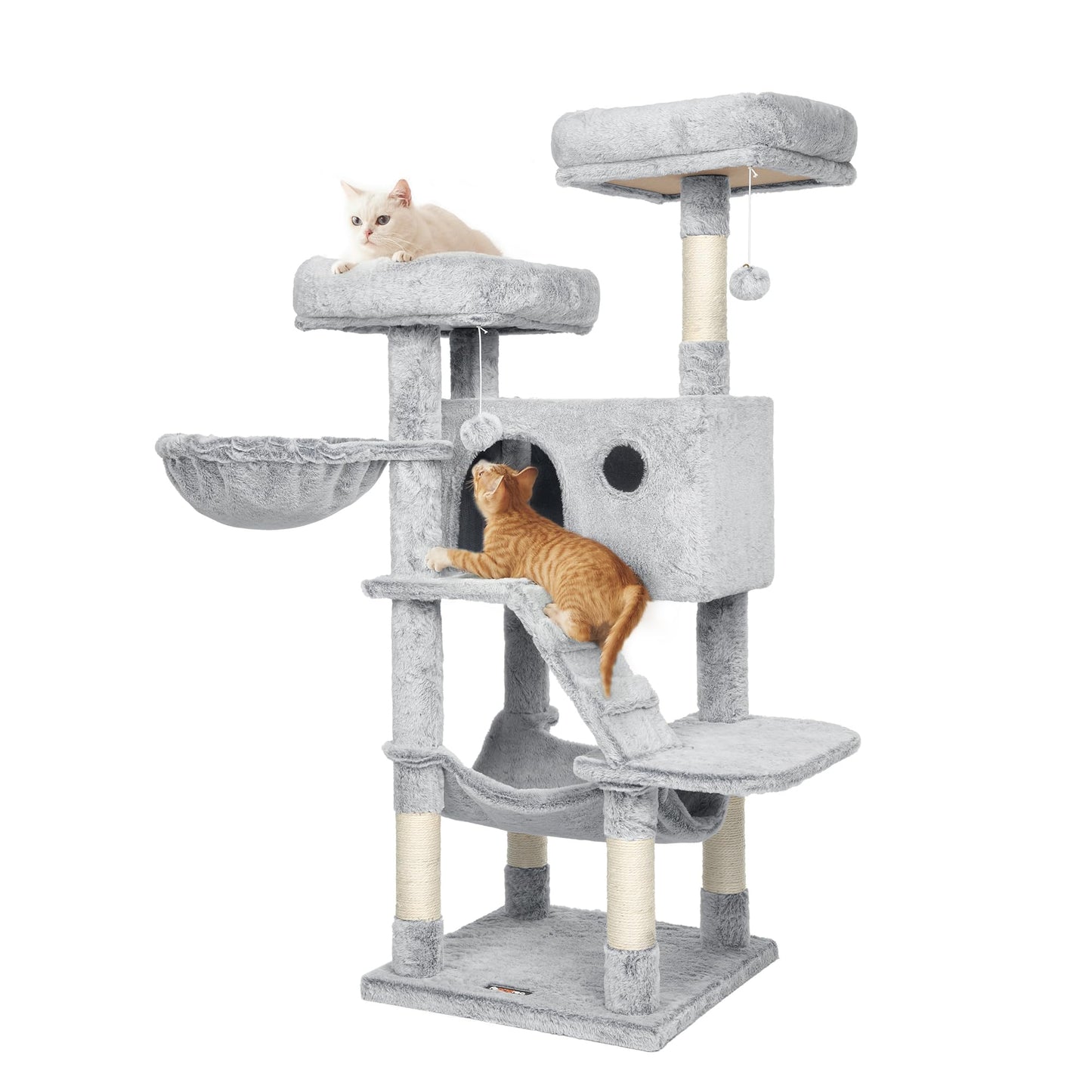Kratzbaum für grosse Katzen, Ombré + Grau + Weiss