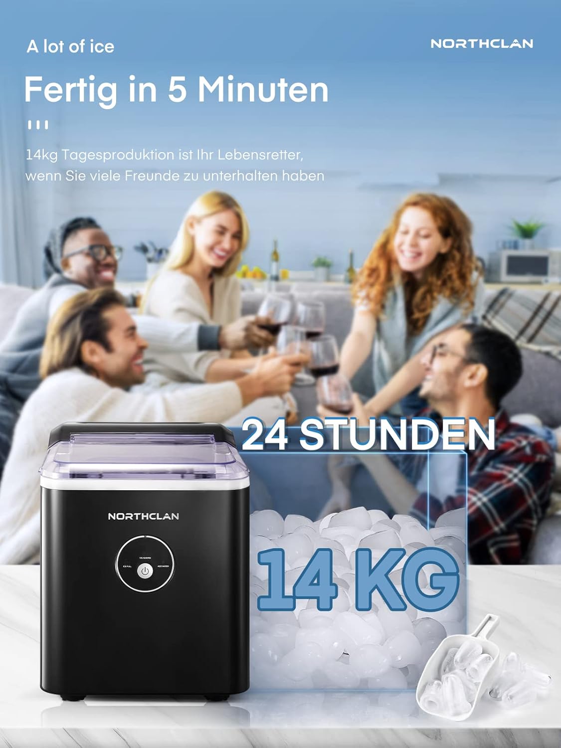 Eiswürfelmaschine, Schwarz
