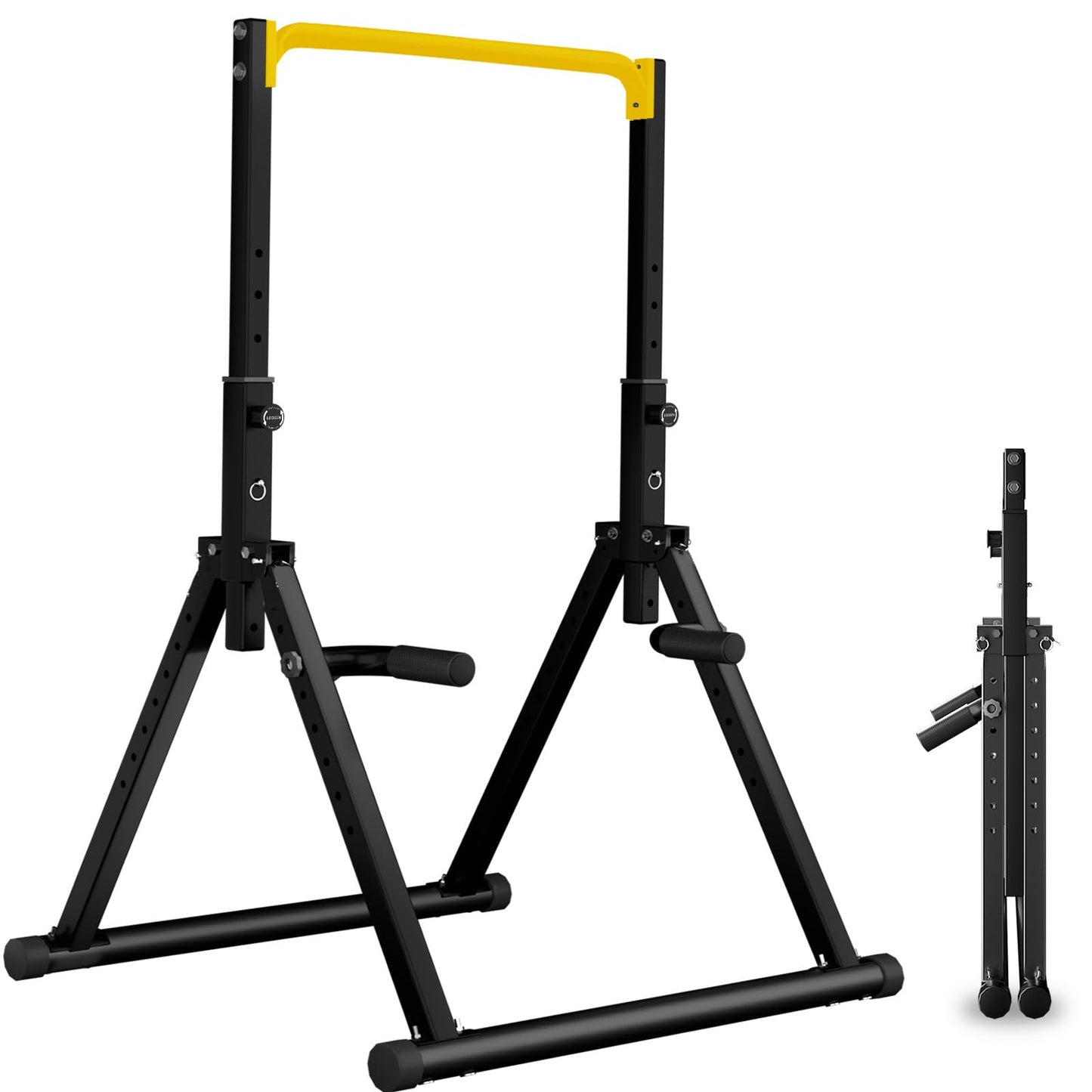 Faltbare Power Tower Dip Station, Schwarzer Stil 4-gelbe