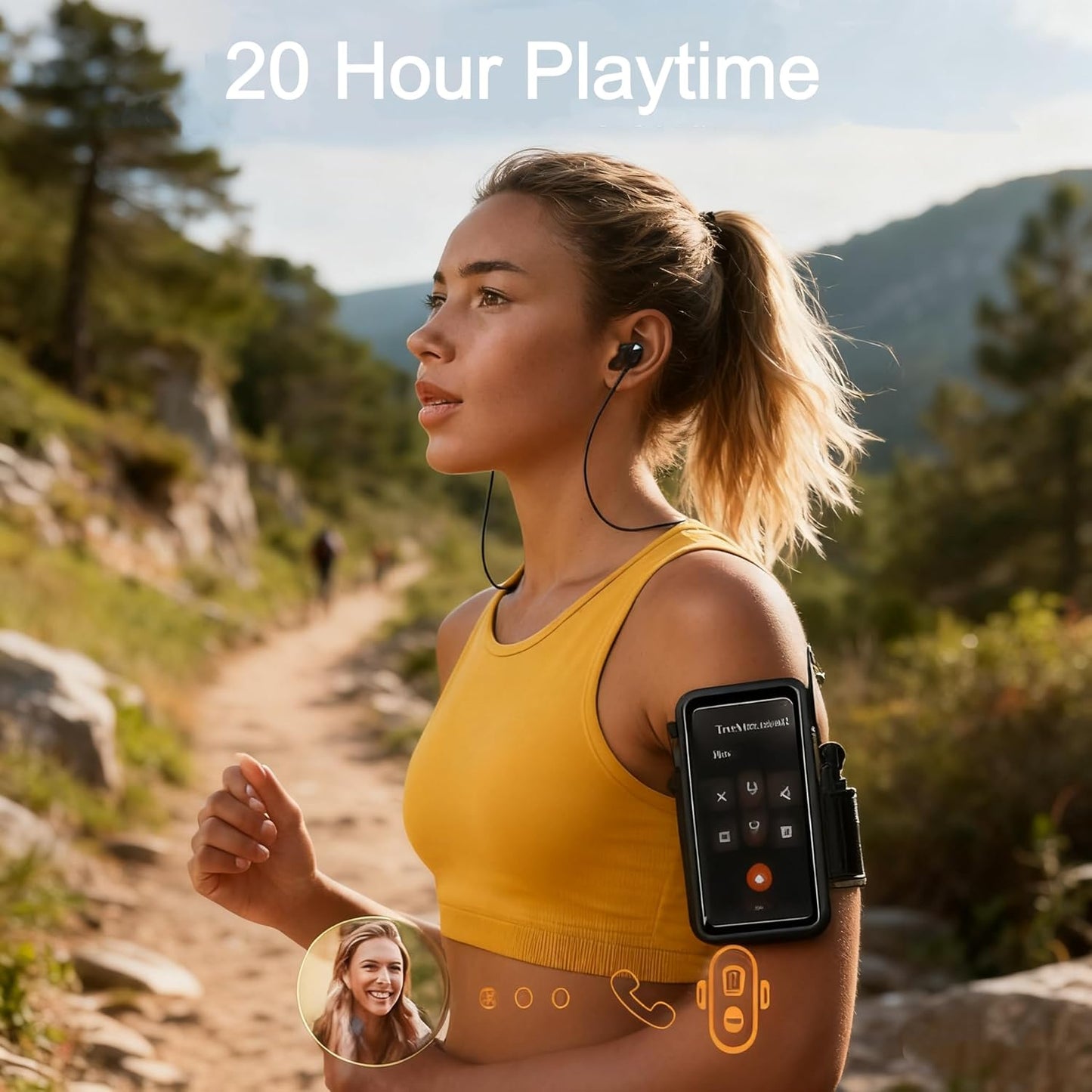 Kabellose In-Ear Sportkopfhörer mit Mikrofon, schwarz