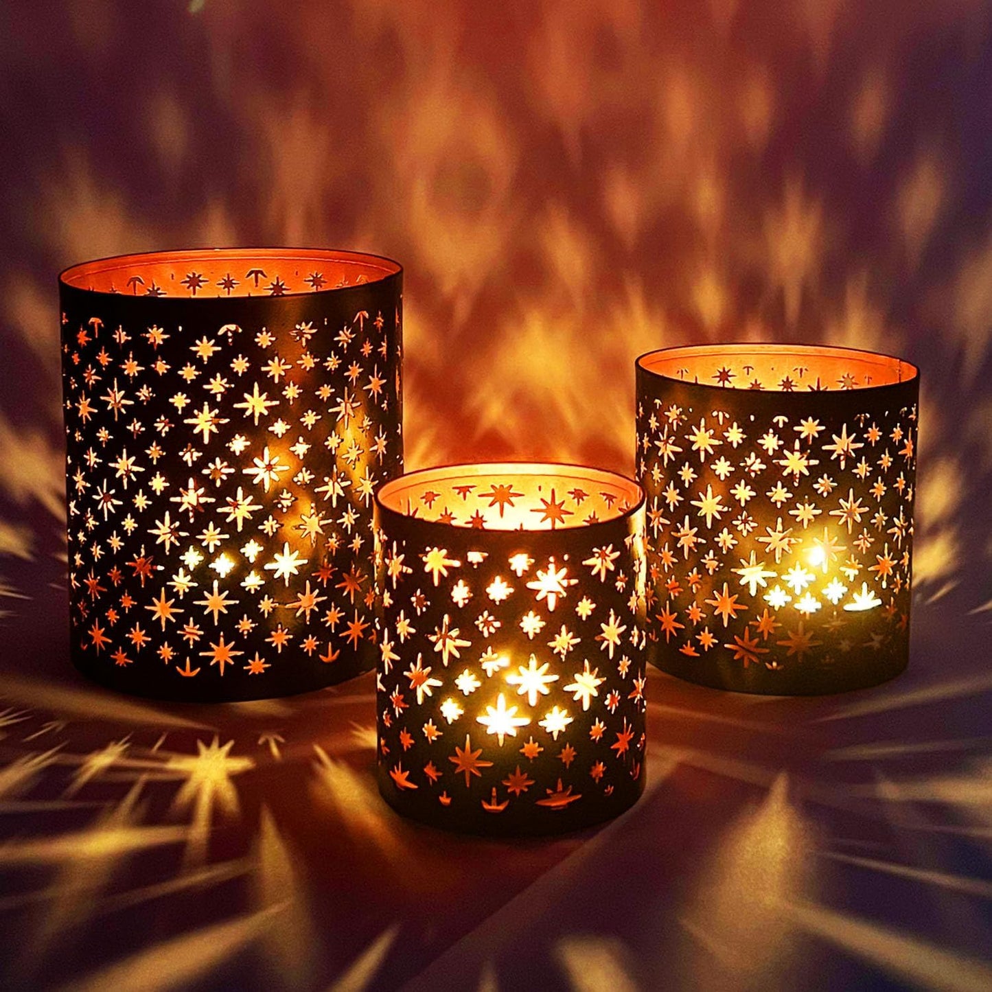 3er-Set Orientalische Teelichthalter