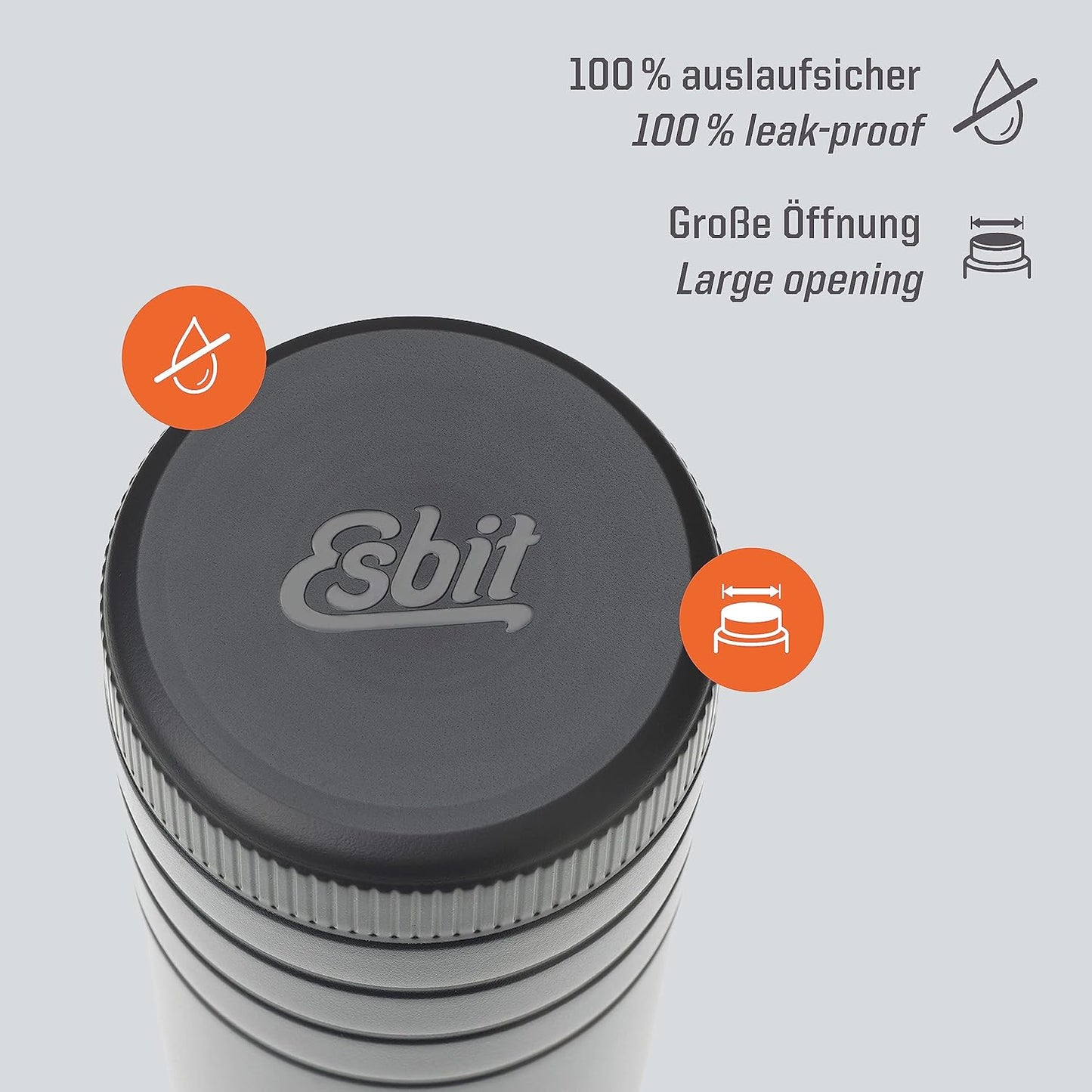 Majoris Edelstahl Thermobehälter, 400 ml Schwarz