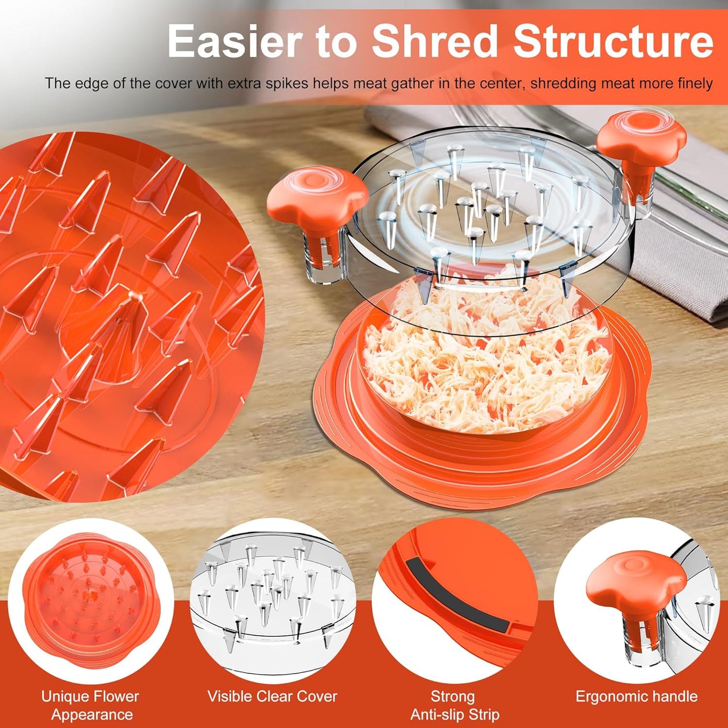 Pulled Chicken Shredder, Orange