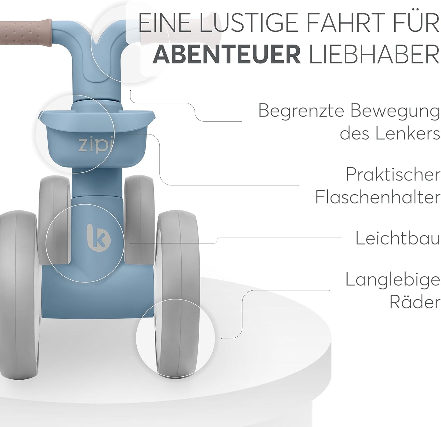 Laufrad Kikka Boo mit Korb, Blau