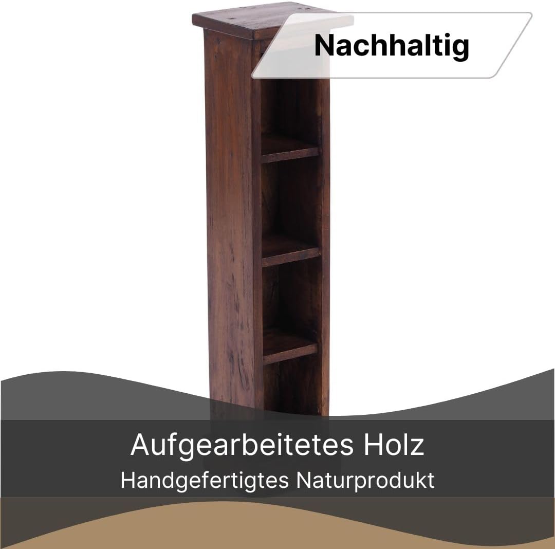 Rustikales CD-Regal mit 4 Fächer, 02 Hellbraun