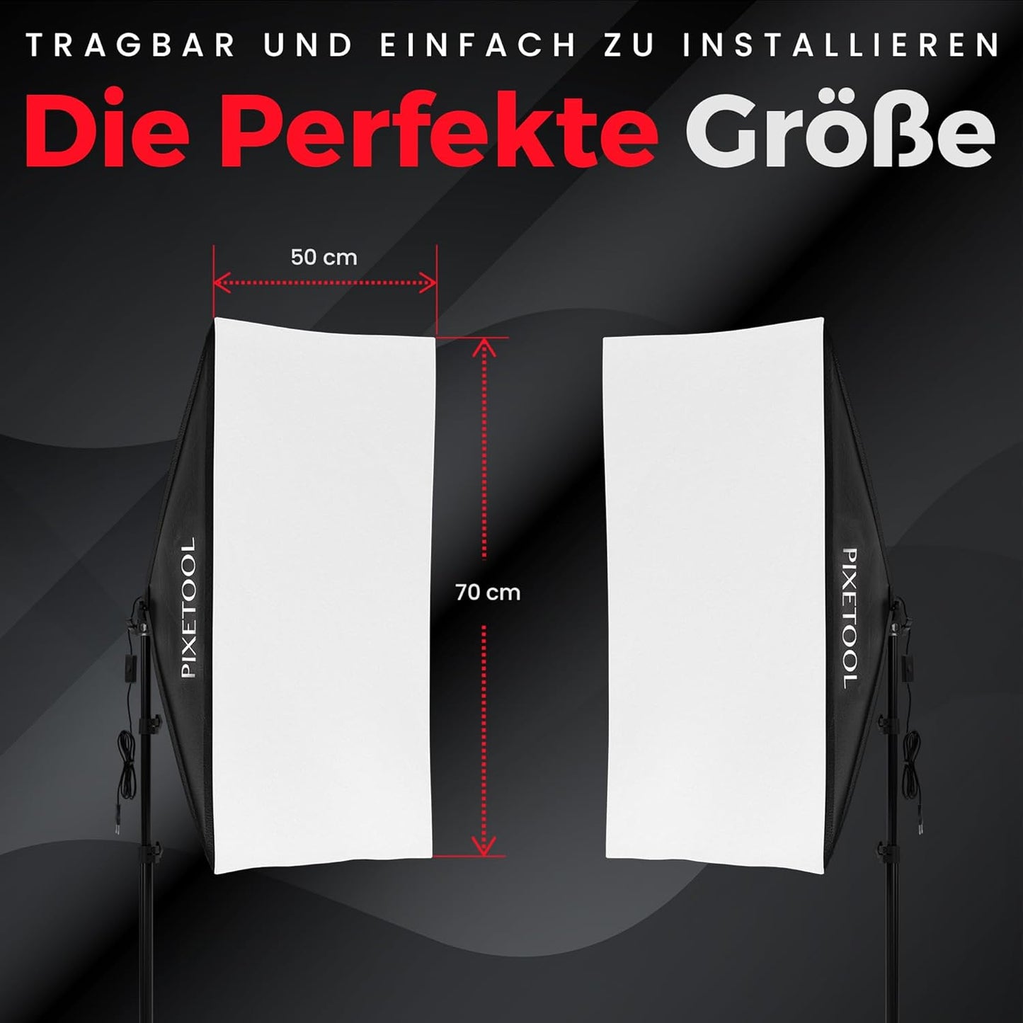 Softbox-Set mit LED-Lampen, Softbox Set