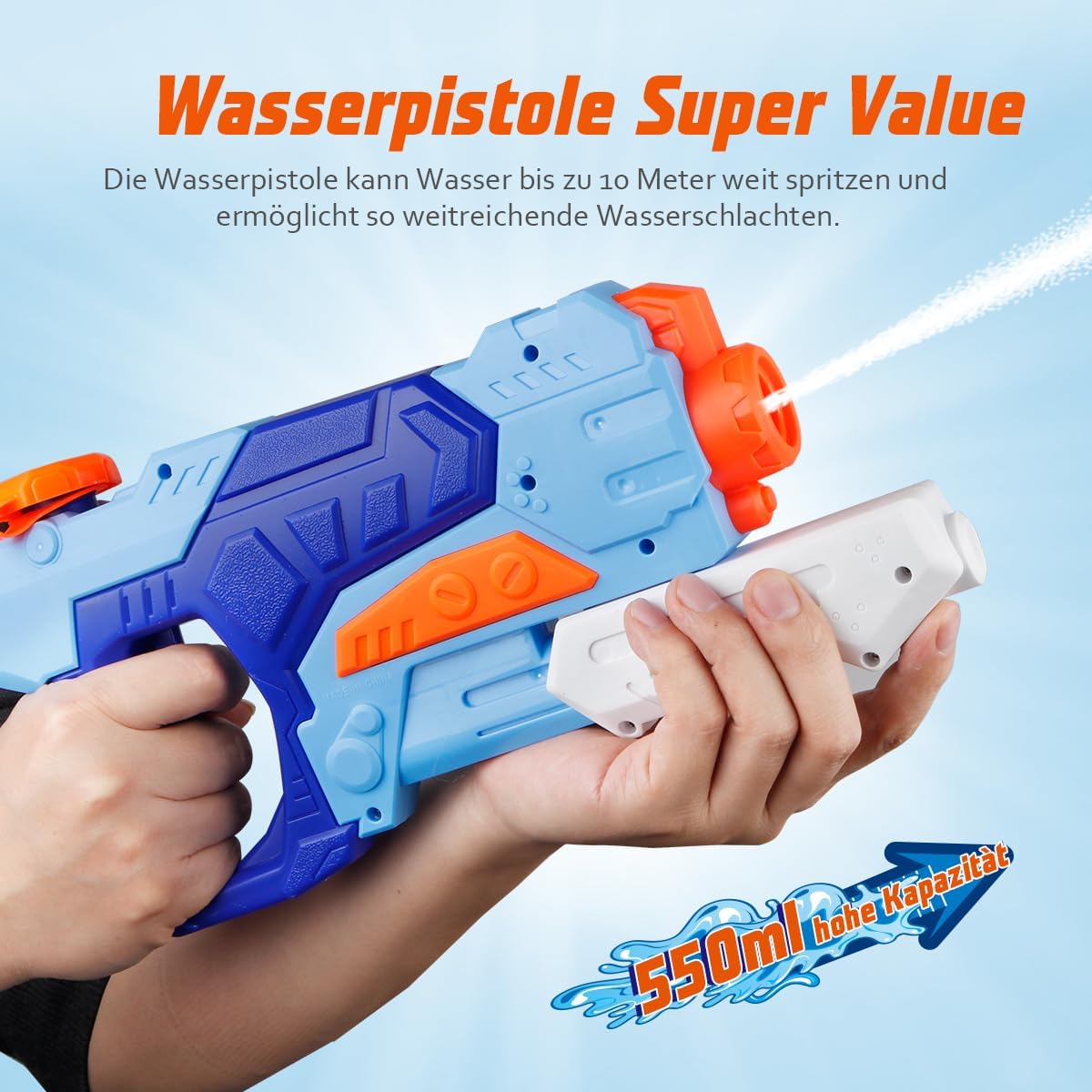 Wasserpistolen, 2 Stück, 550ml