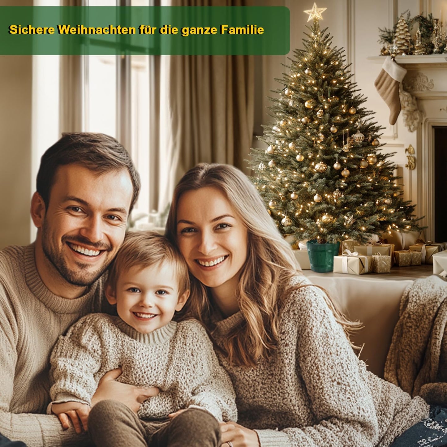 Weihnachtsbaumständer für Bäume bis 2,8 m, Grün Ø 25-34 cm