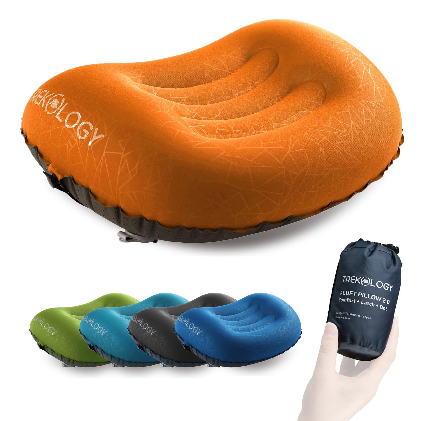 Aufblasbares Camping-Nackenkissen Aluft, Aluft 2.0 (Orange)