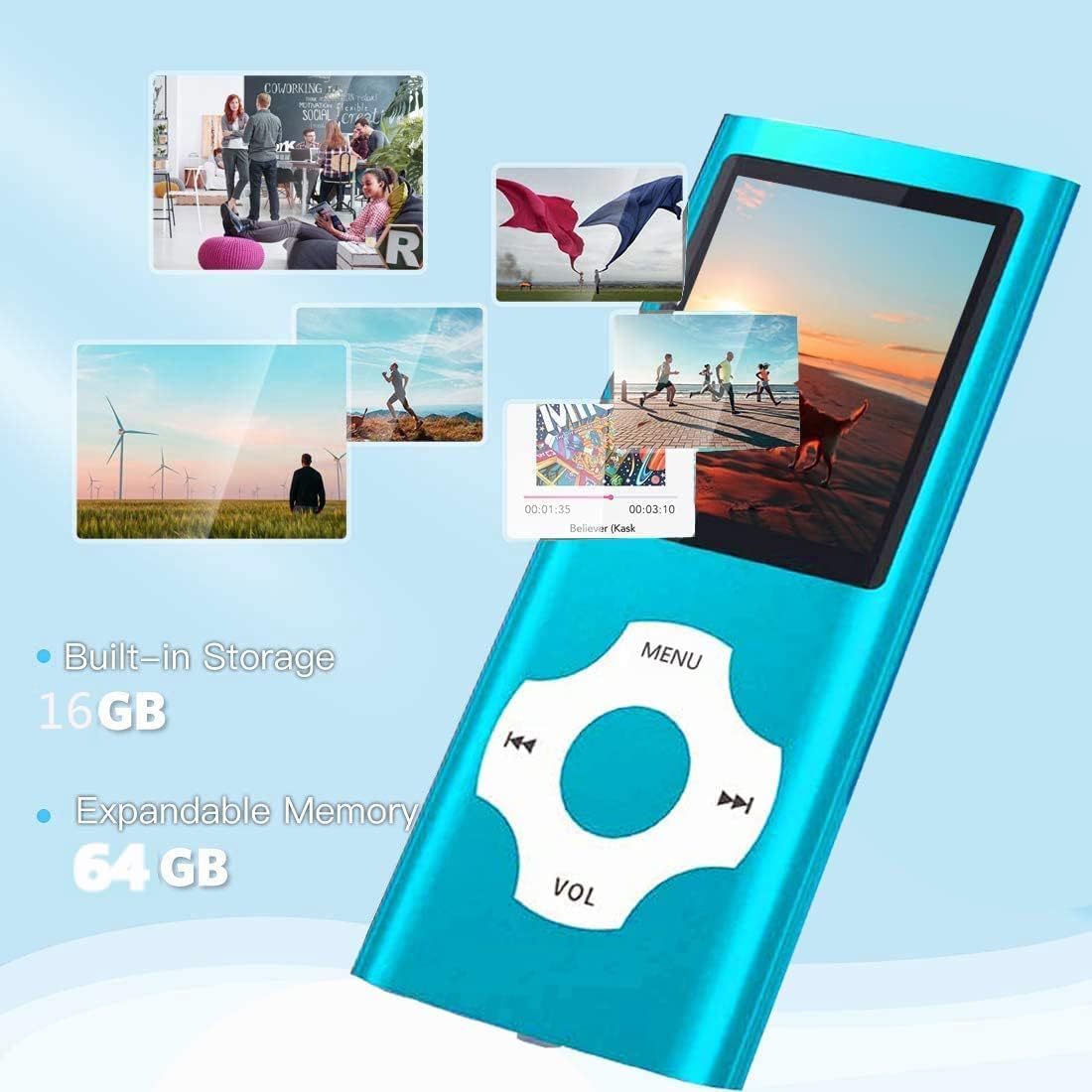 MP3/MP4-Player mit LCD-Display, Tiefblau