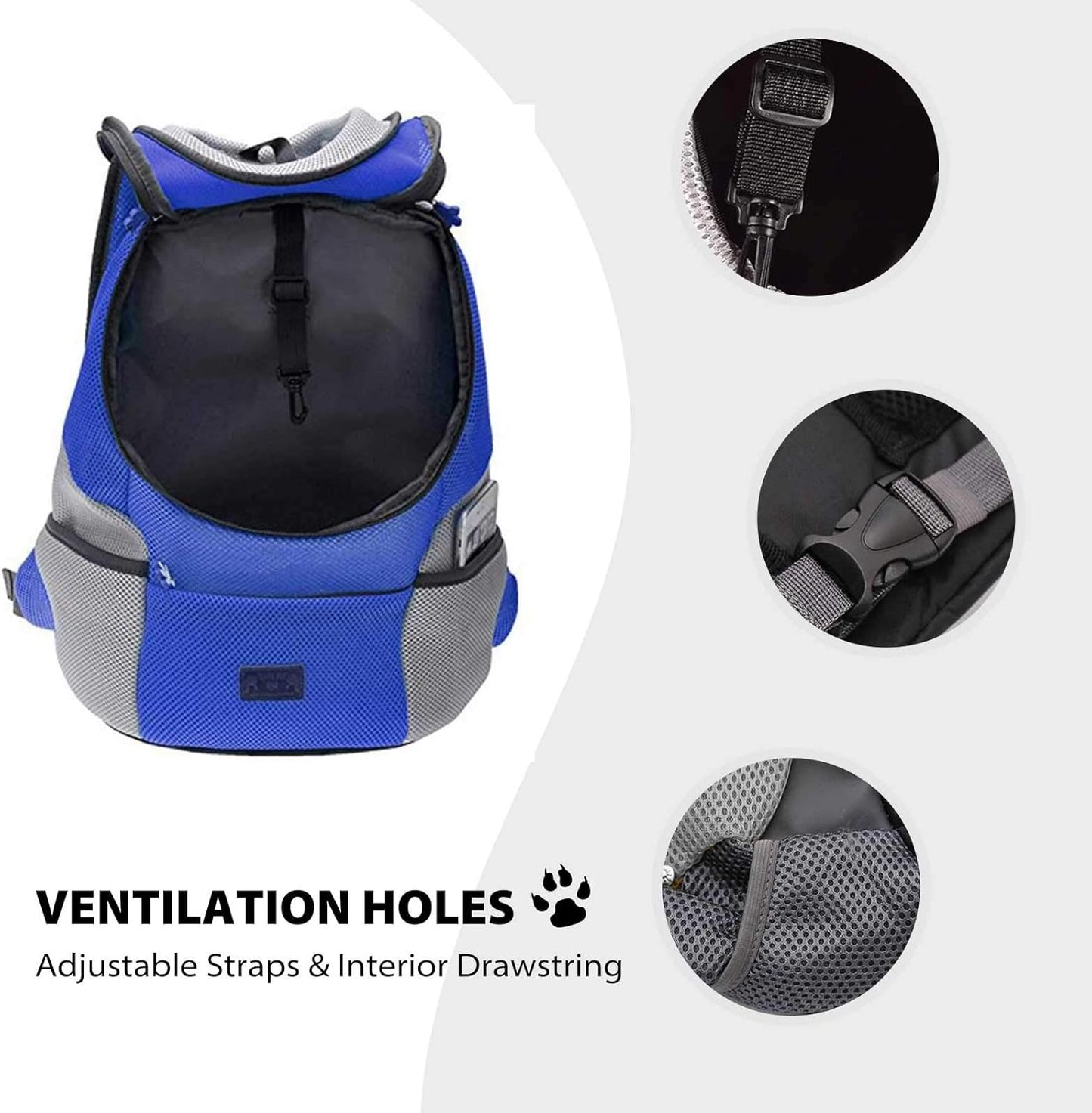 Haustier-Rucksack für Reisen, M bis zu 3 kg Blau