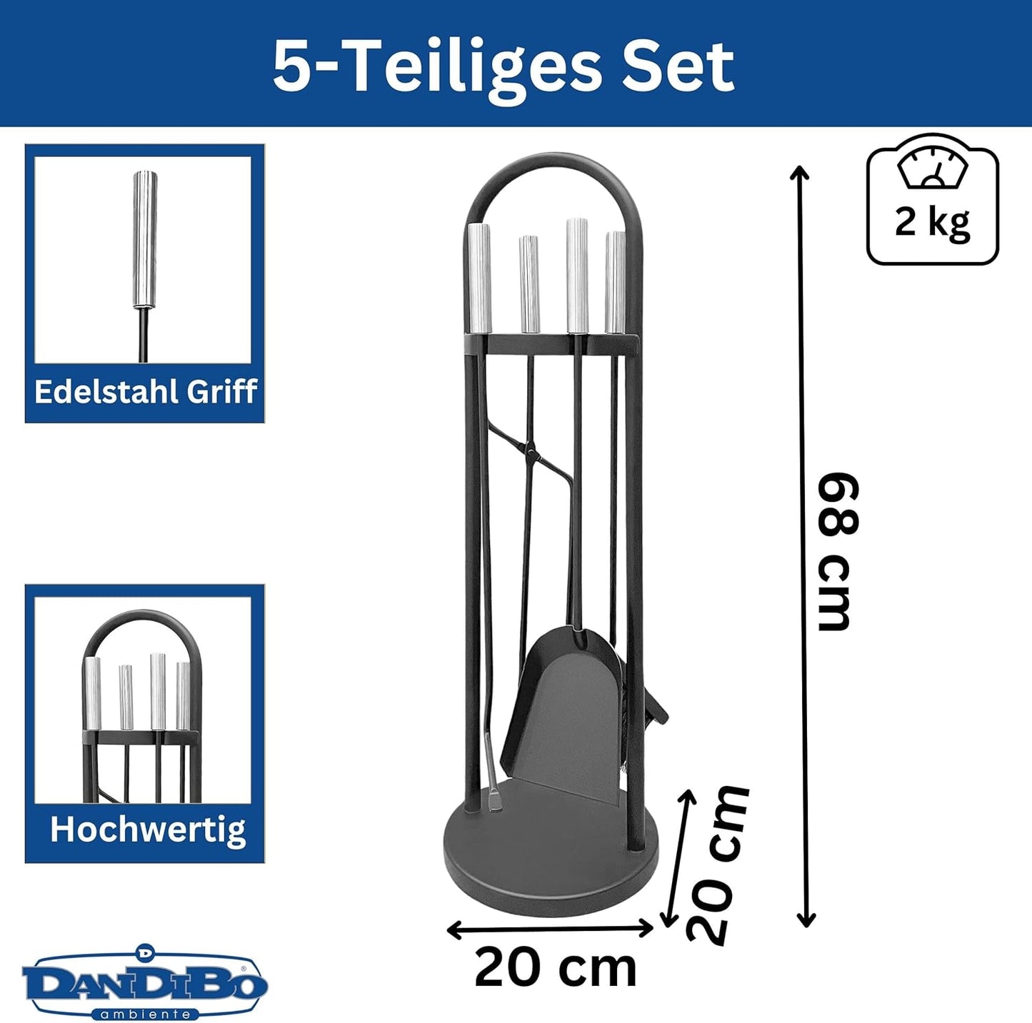 5-teiliges Kaminbesteck-Set