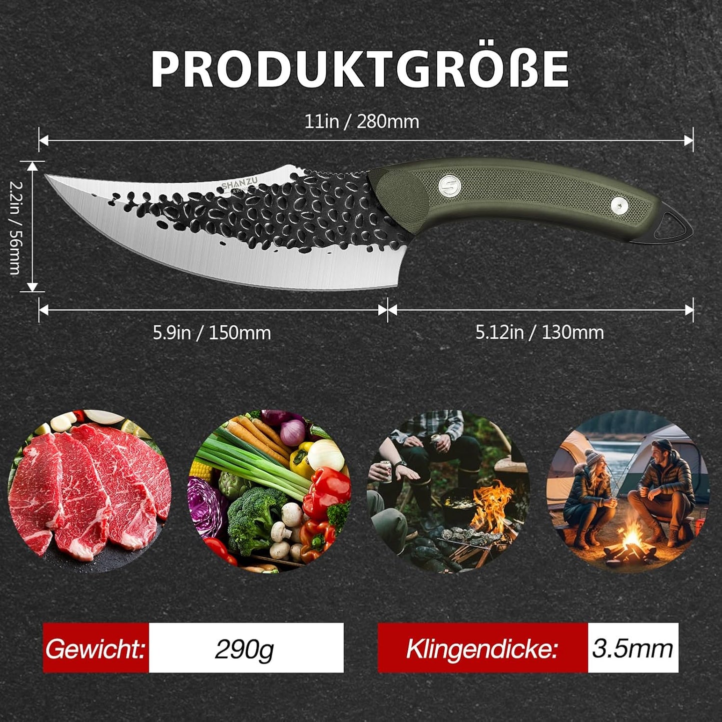 Japanisches Kochmesser, Grün