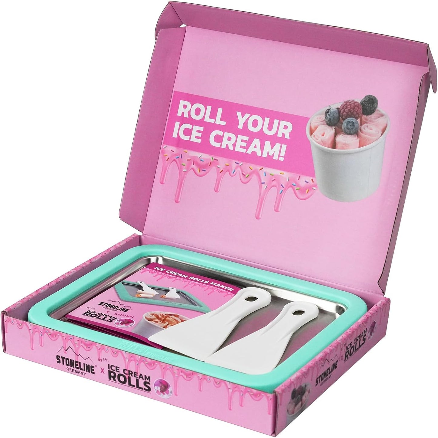 Ice Cream Rolls Maker (inkl. 2 Spateln), Grün