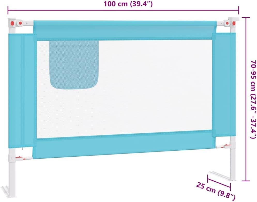 Bettschutzgitter für Kleinkinder, 100 x 25 cm Blau