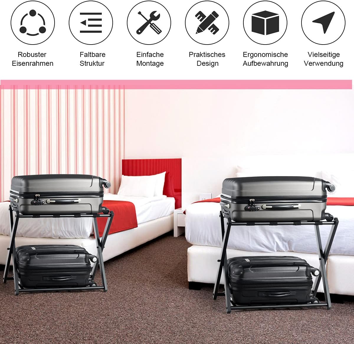 2er-Pack Kofferständer, 2 Pack