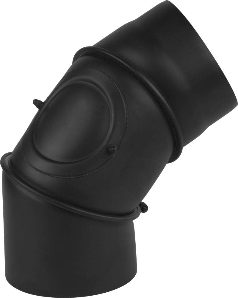 Rauchrohrbogen verstellbar 0-90° mit Reinigungstür, 120mm
